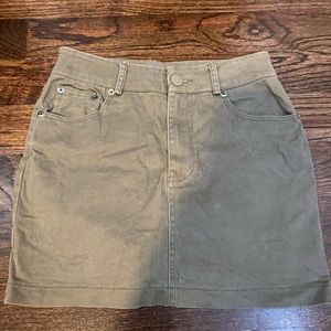 Forever 21 green cargo jean skirt size:s